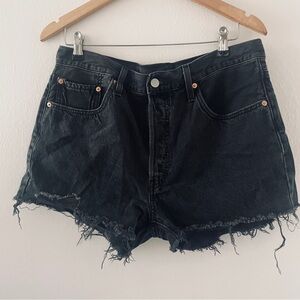 Levi’s Original Cut Off Distressed Jean Shorts - Washed Black